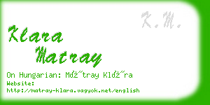 klara matray business card